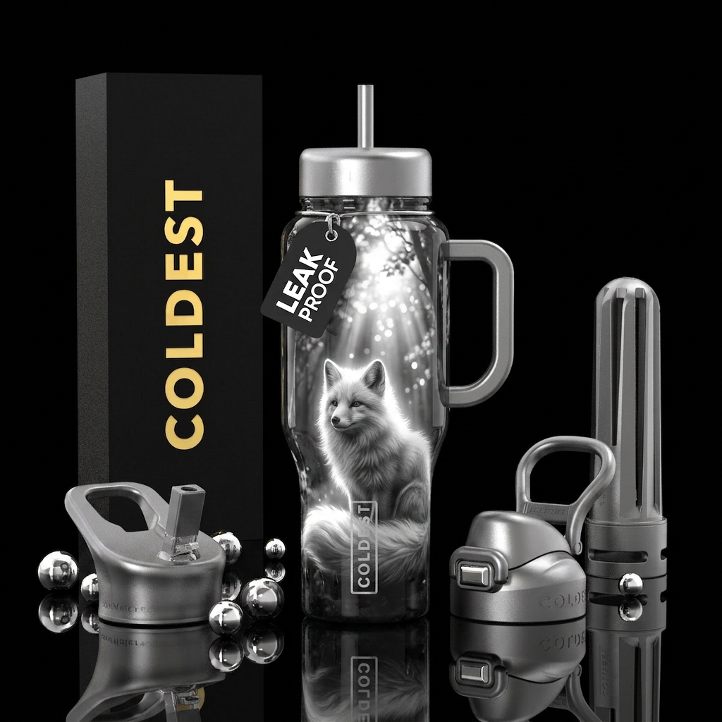 Artic fox water bottle design