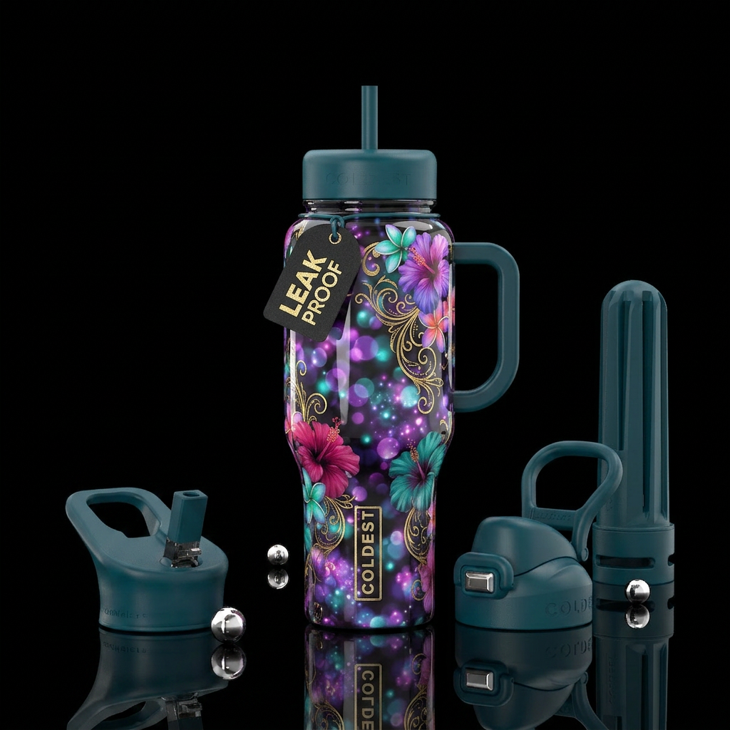 Flowers water bottle design