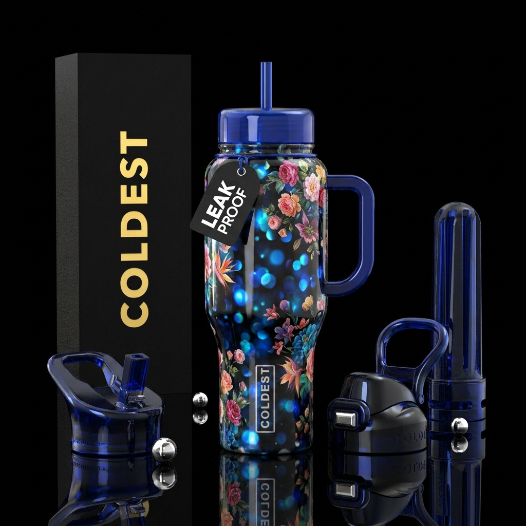 Flowers water bottle design