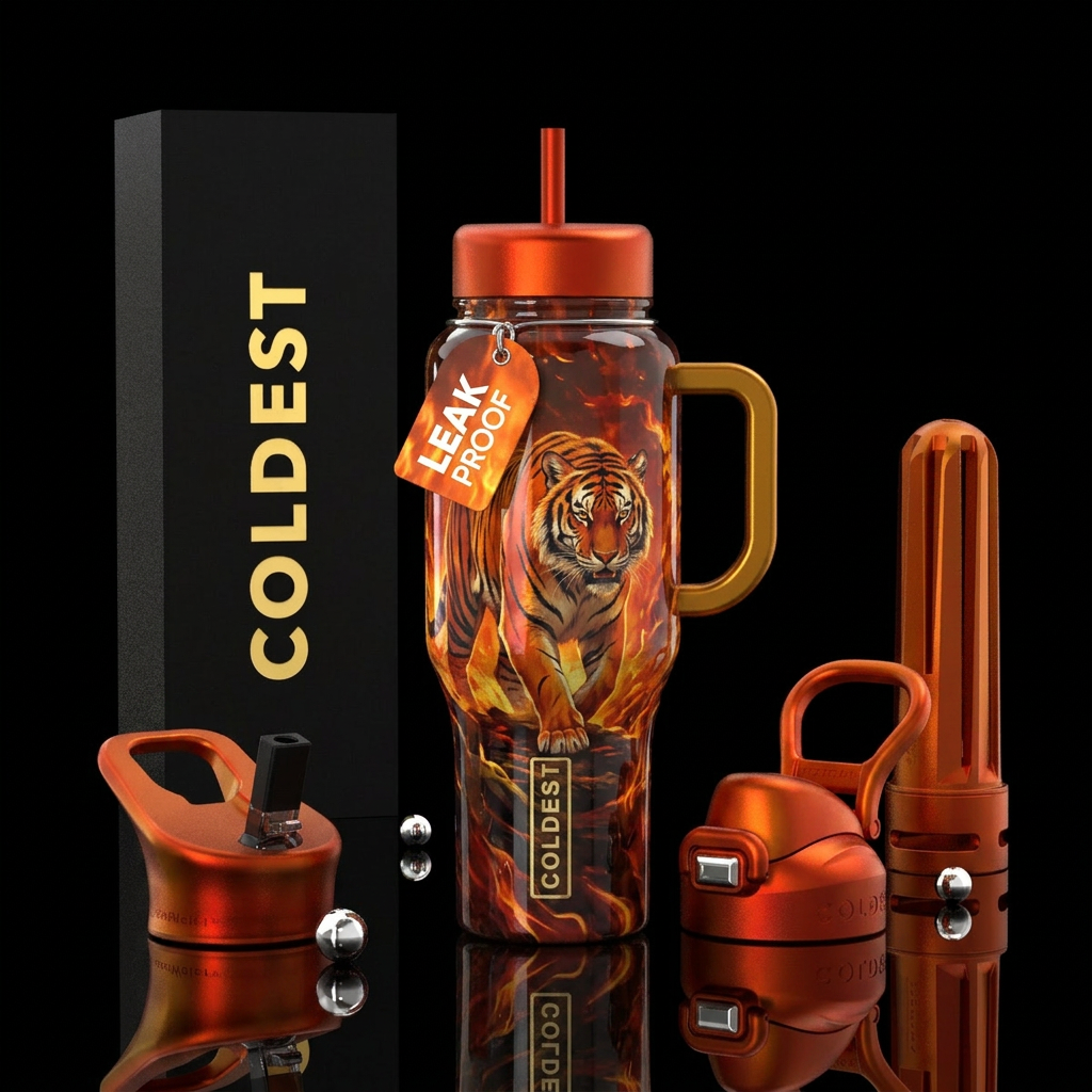 Tiger water bottle design