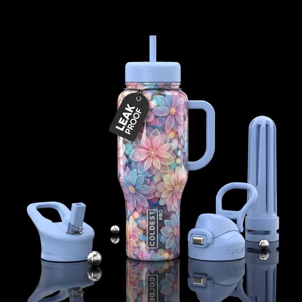 Floral water bottle design