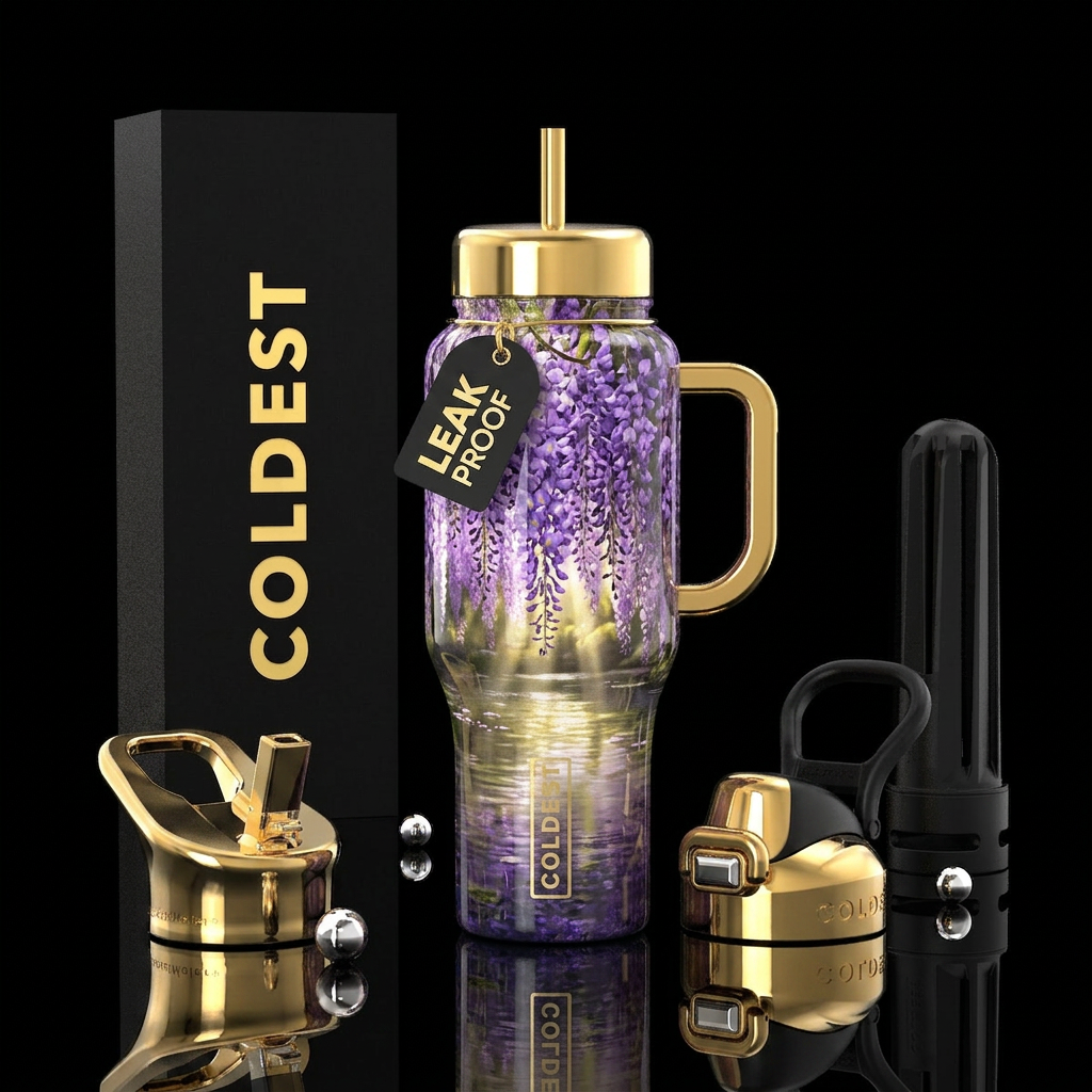 Wisteria water bottle design