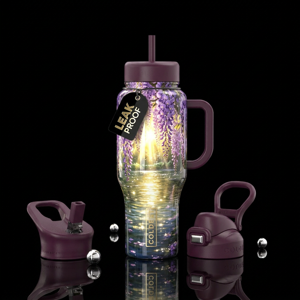 Wisteria water bottle design