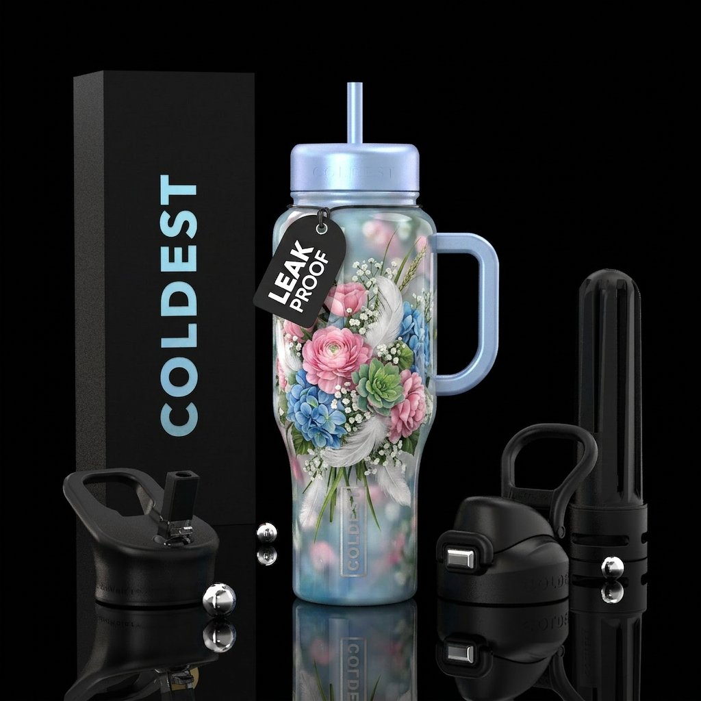 Flowers water bottle design