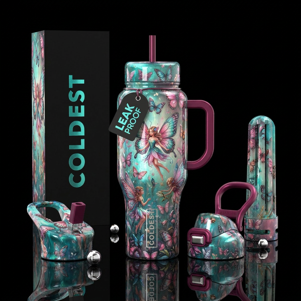 Butterfly fairies water bottle design