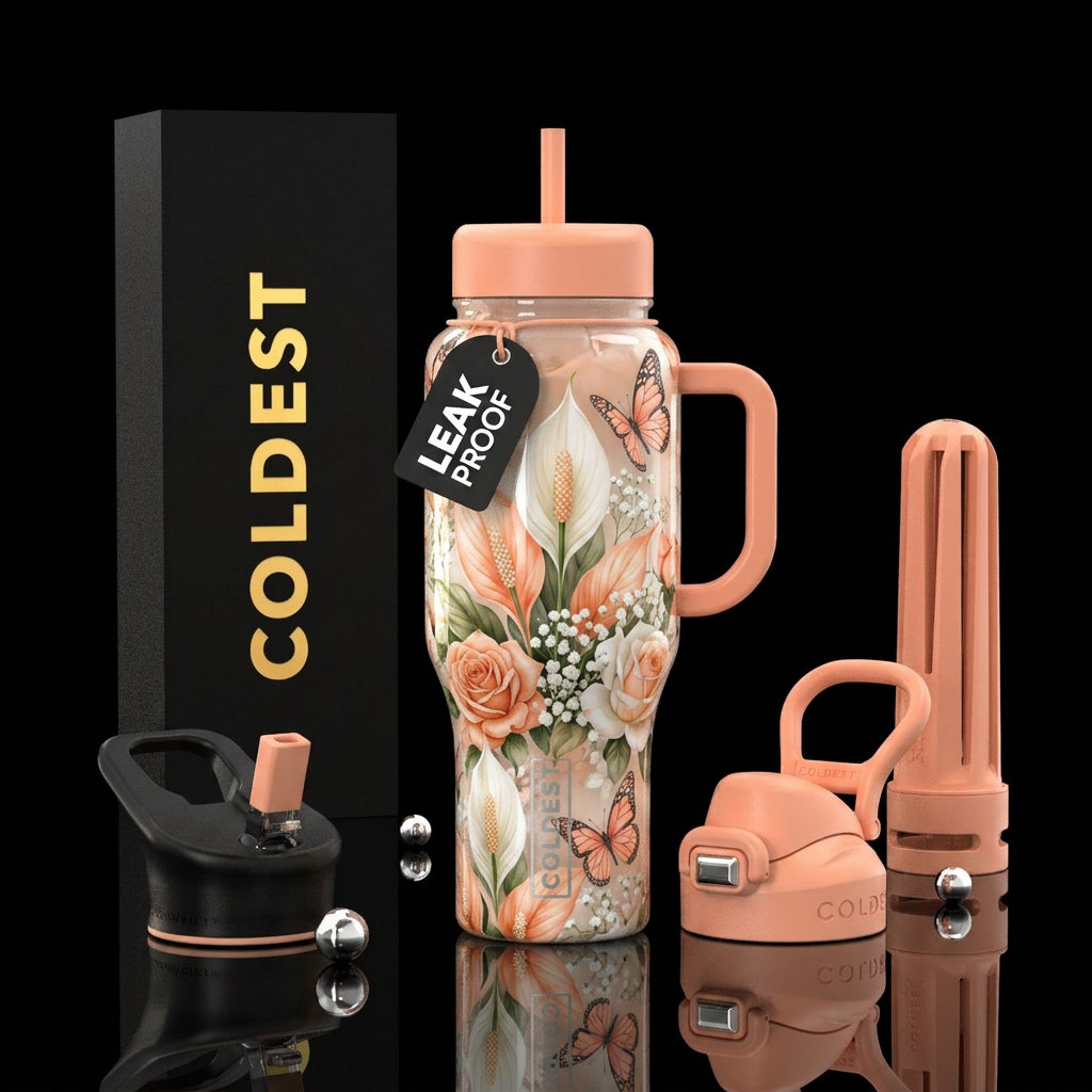 Floral water bottle design