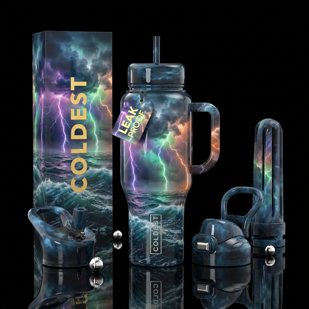 Stormy water bottle design