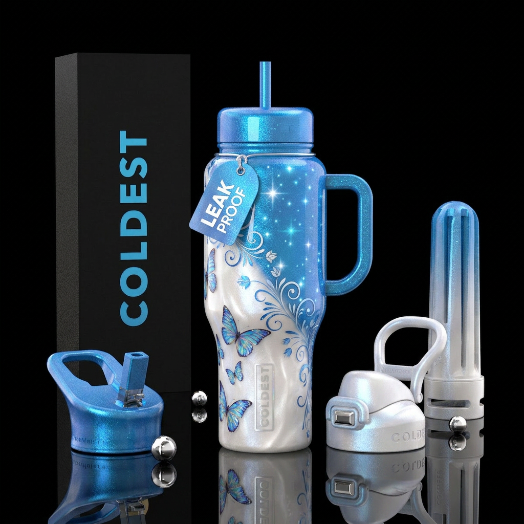 Art n flowers water bottle design