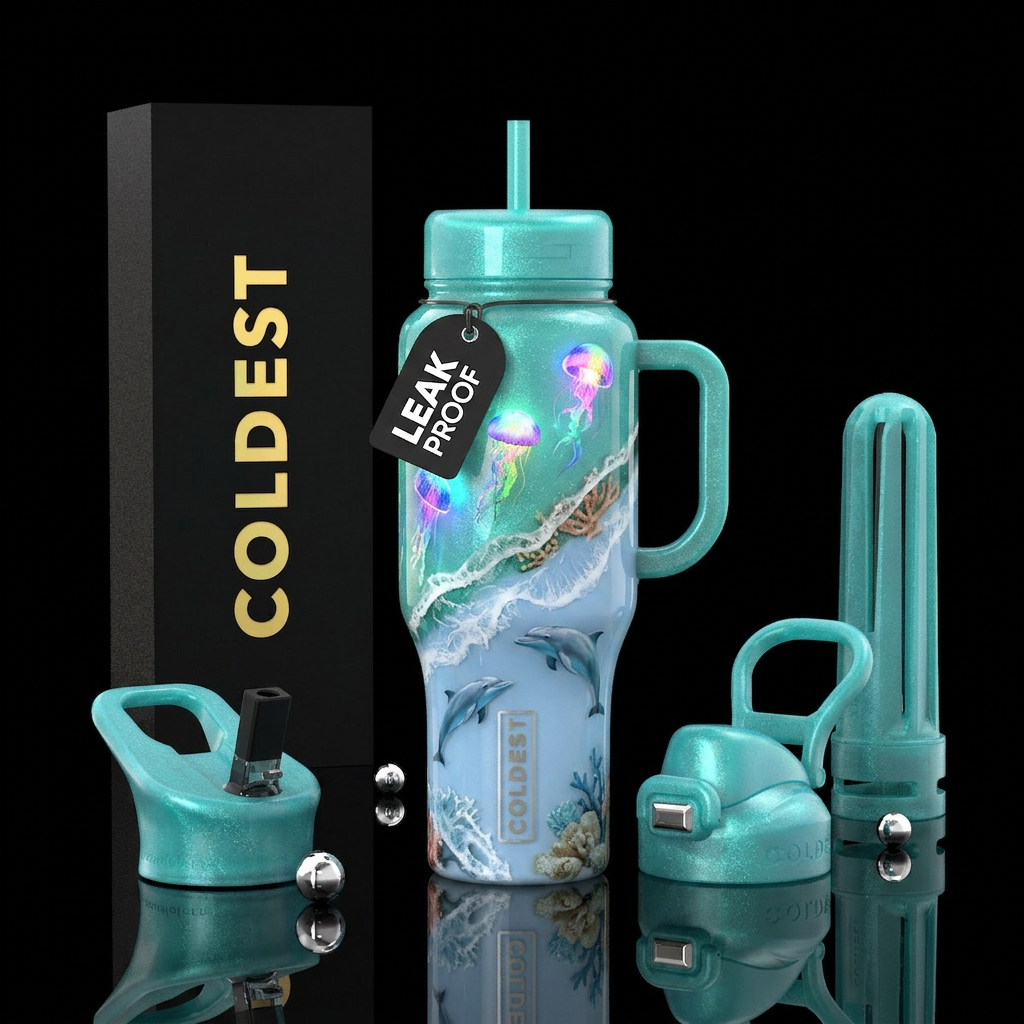 Marine life water bottle design