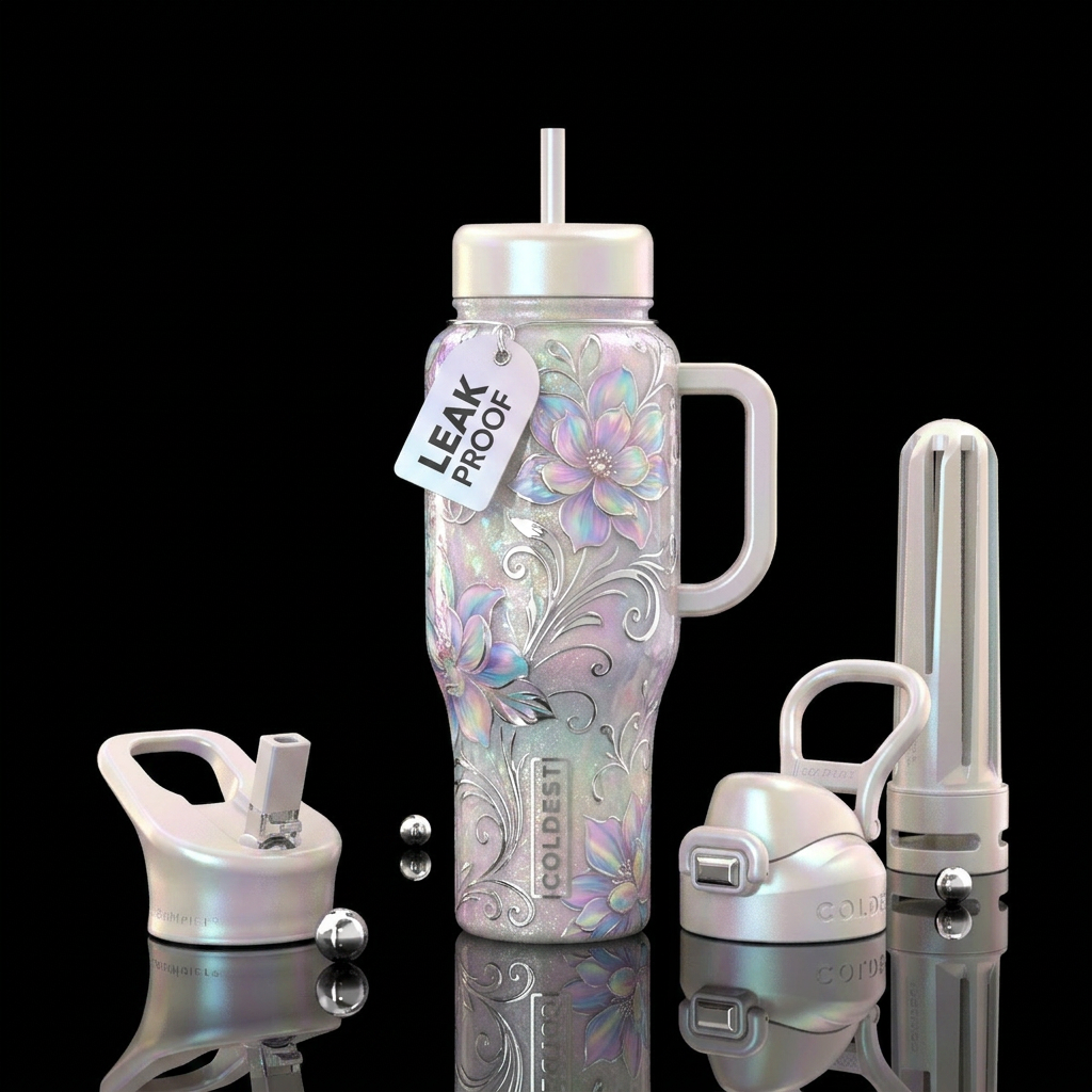 Flowers water bottle design