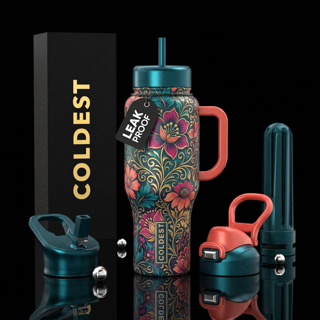 Floral water bottle design