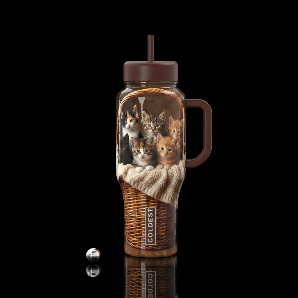 Kittens water bottle design