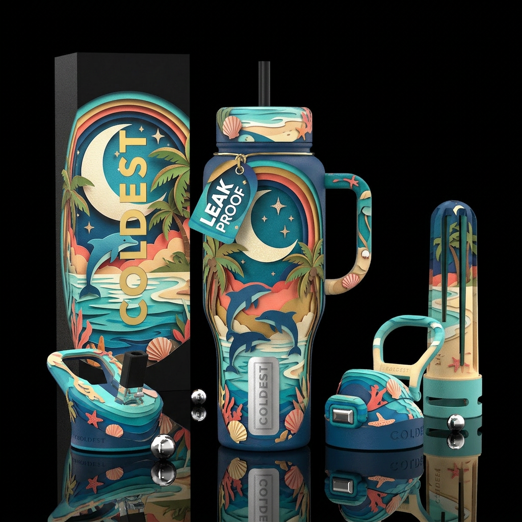 Art water bottle design