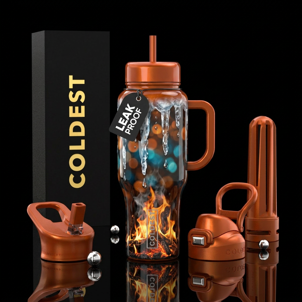 Fire and ice water bottle design