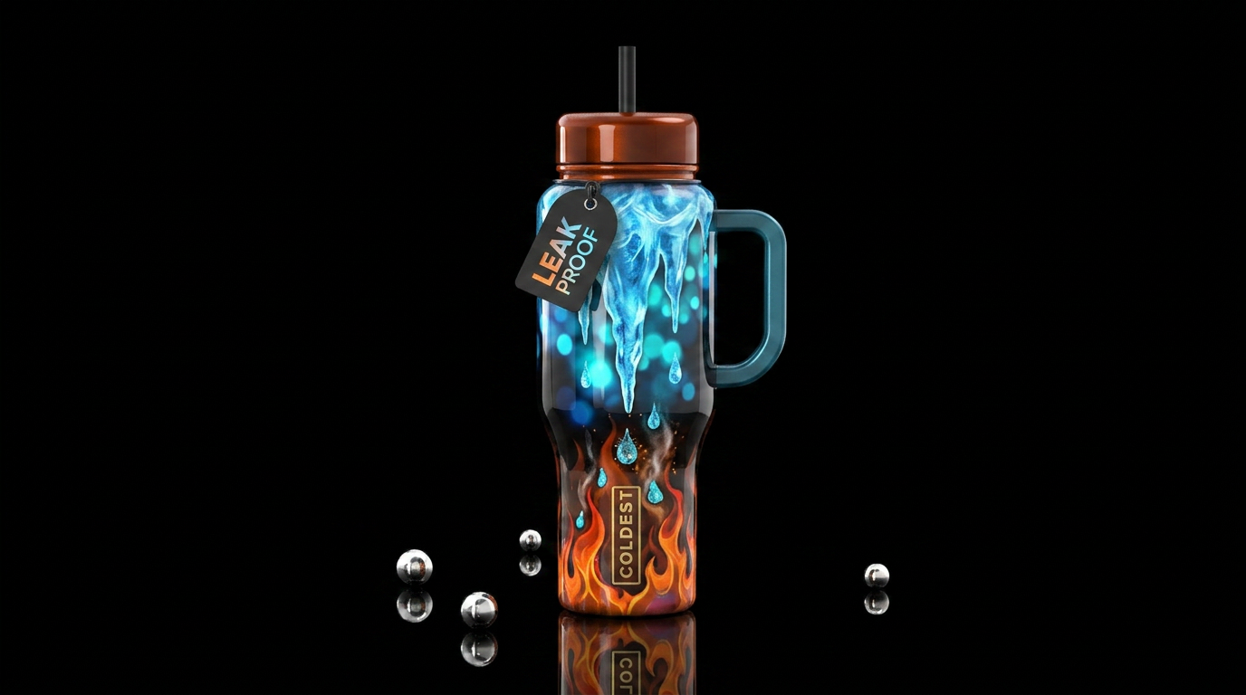 Fire and ice water bottle design