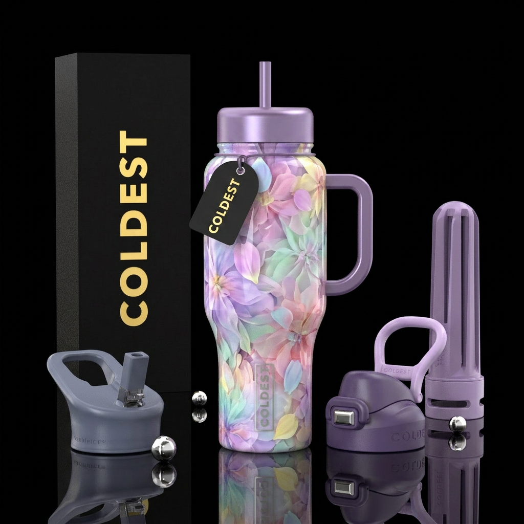 Flowers water bottle design