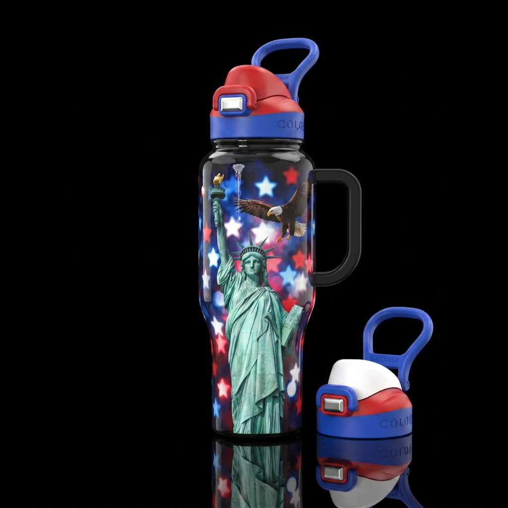 Patriotic water bottle design