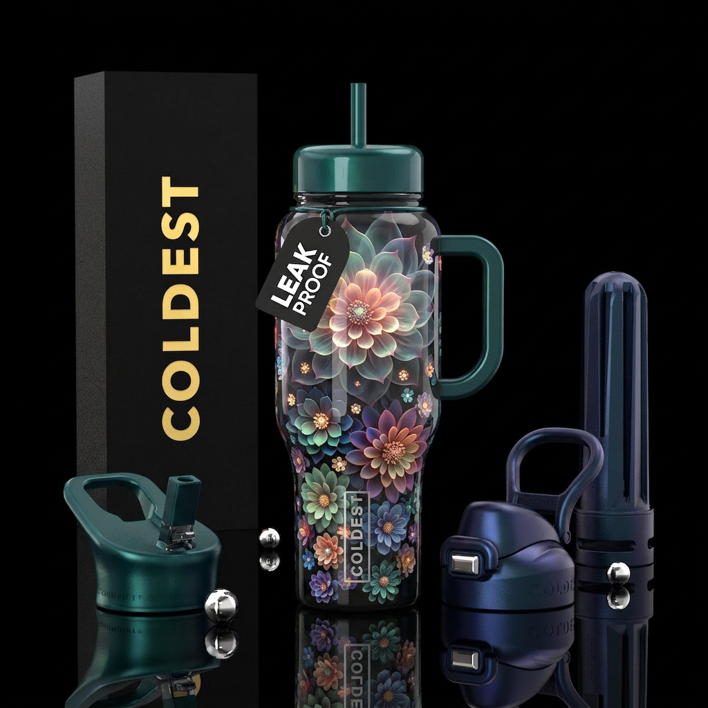 Flowers water bottle design