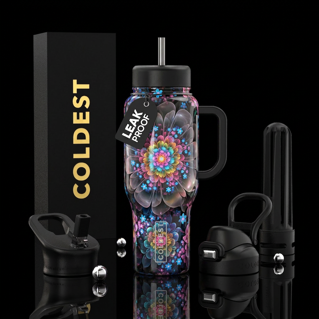 Flowers water bottle design