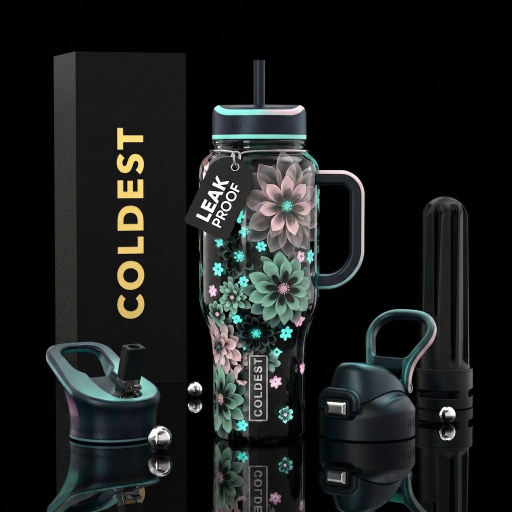 Flowers water bottle design