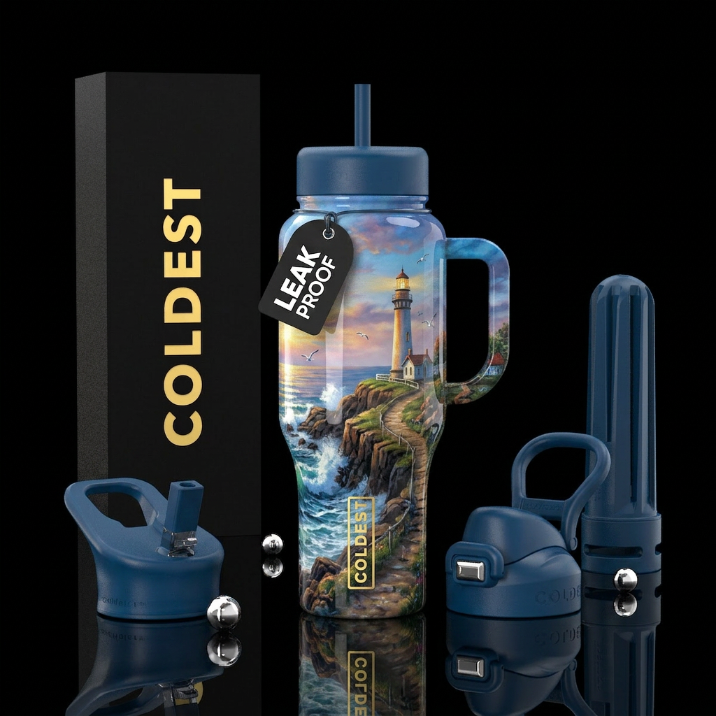 Lighthouse water bottle design