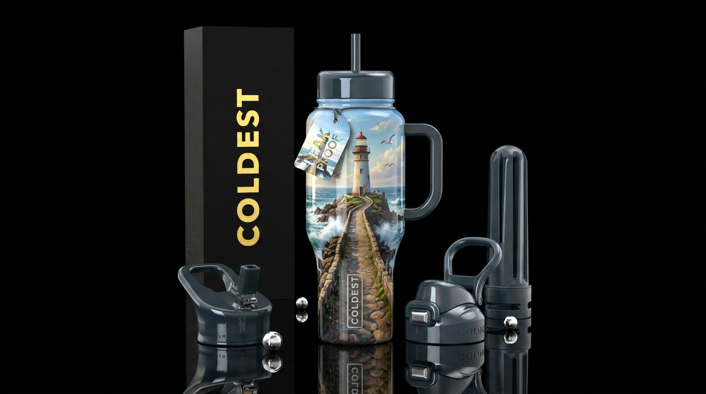 Lighthouse water bottle design