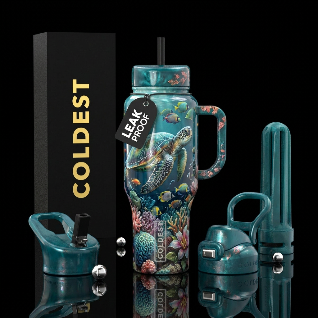 Sea turtles water bottle design