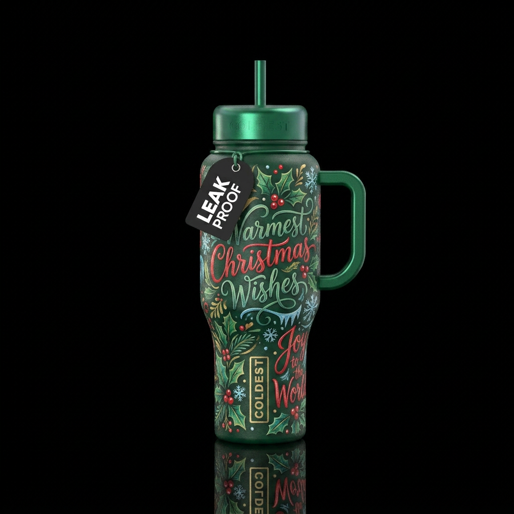 Christmas water bottle design