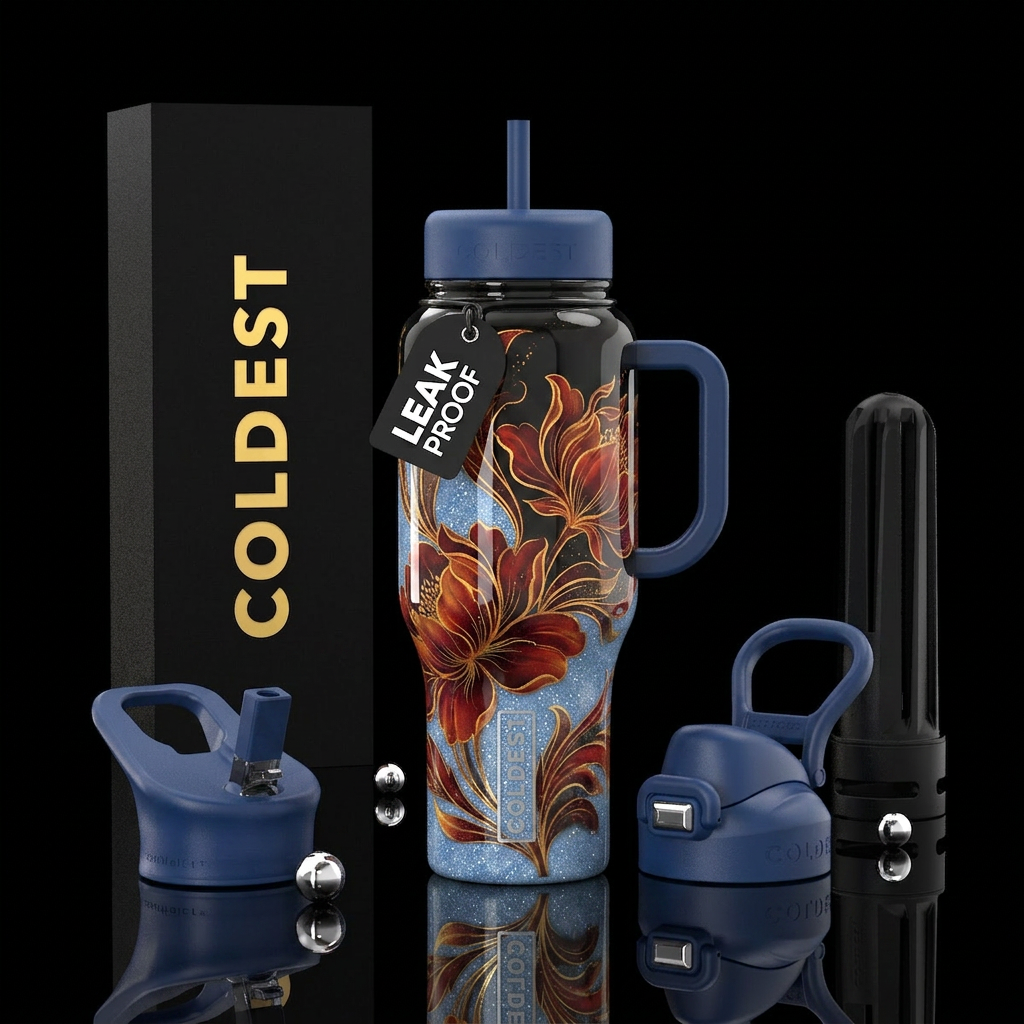 Flowers water bottle design