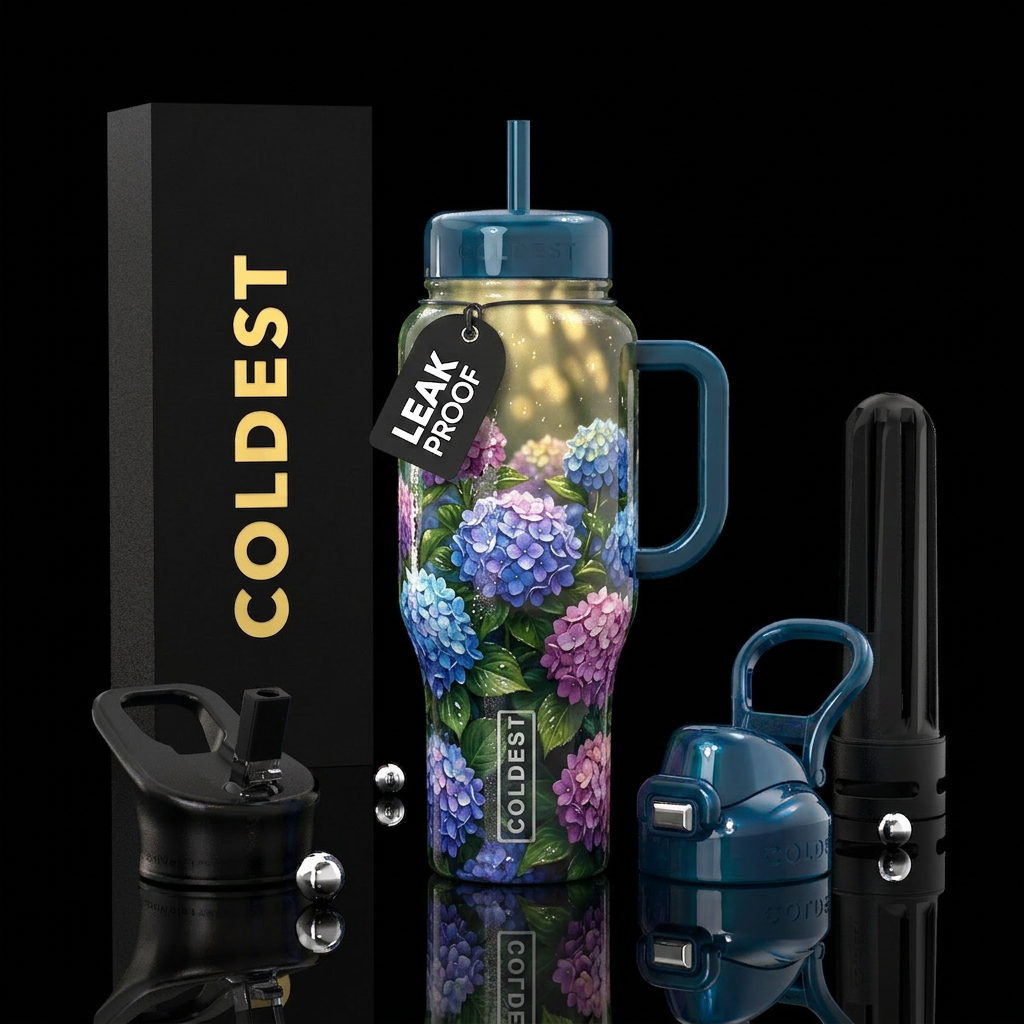 Flowers water bottle design