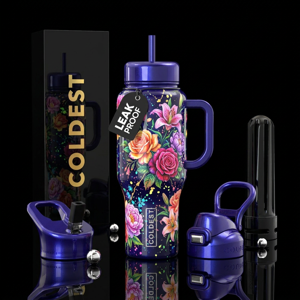 Floral water bottle design