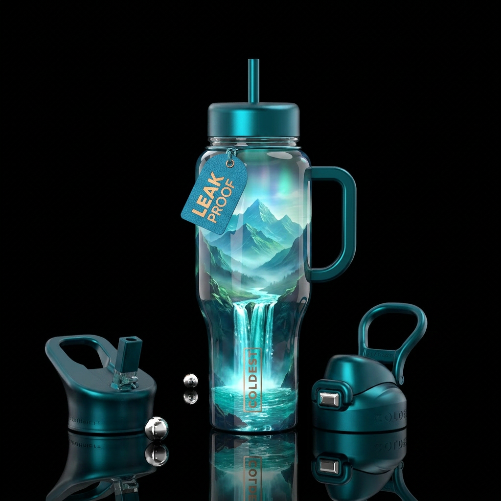 Mountain water bottle design