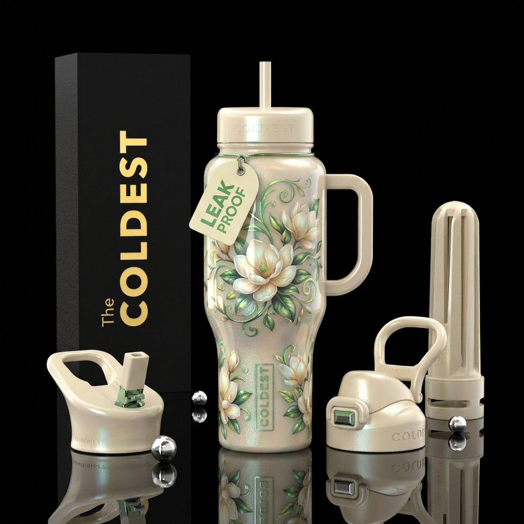 Magnolias water bottle design