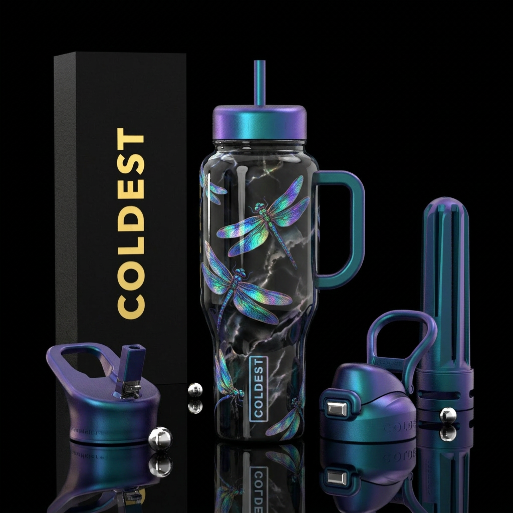 Dragonflies water bottle design