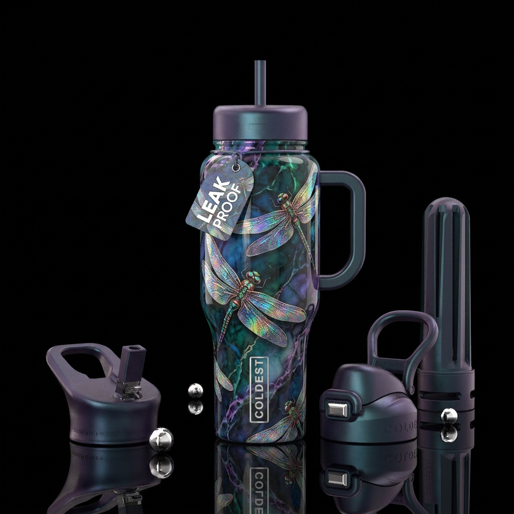 Dragonflies water bottle design
