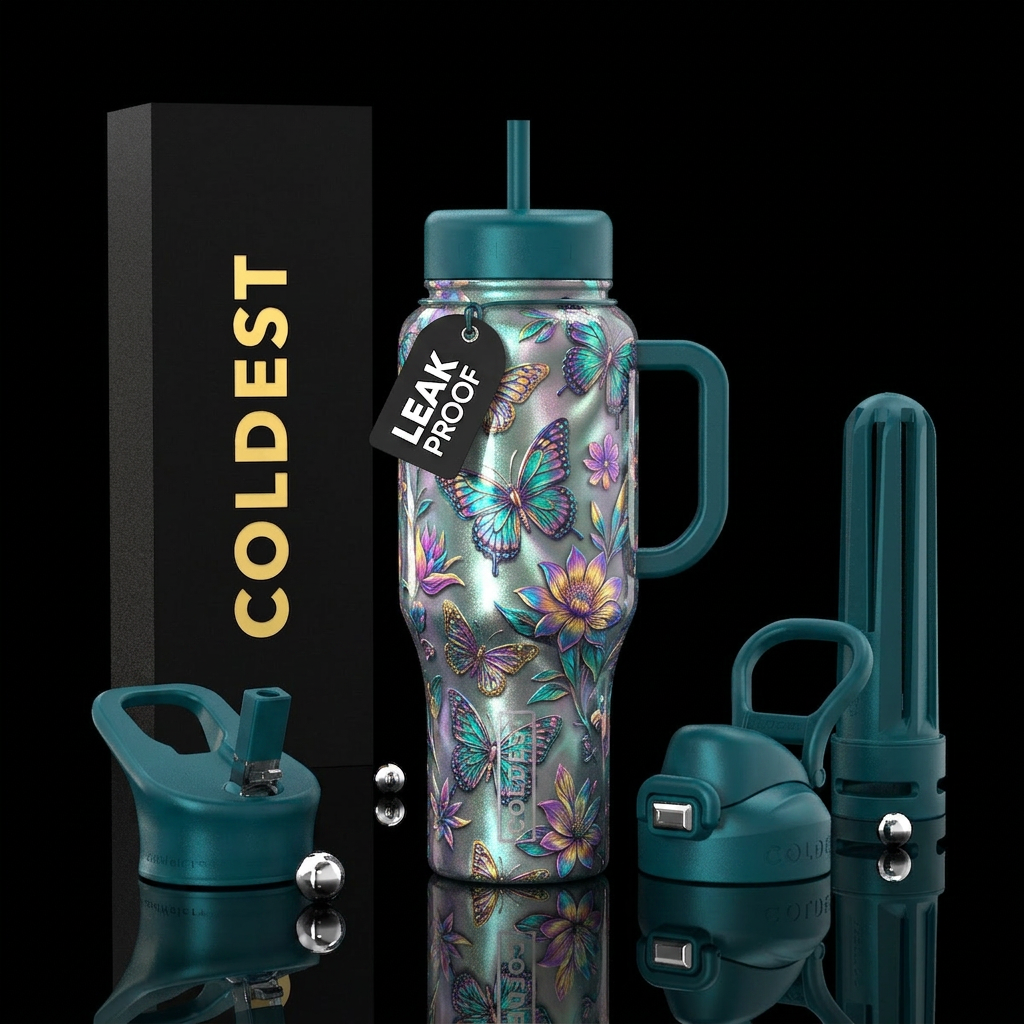 Butterflies water bottle design