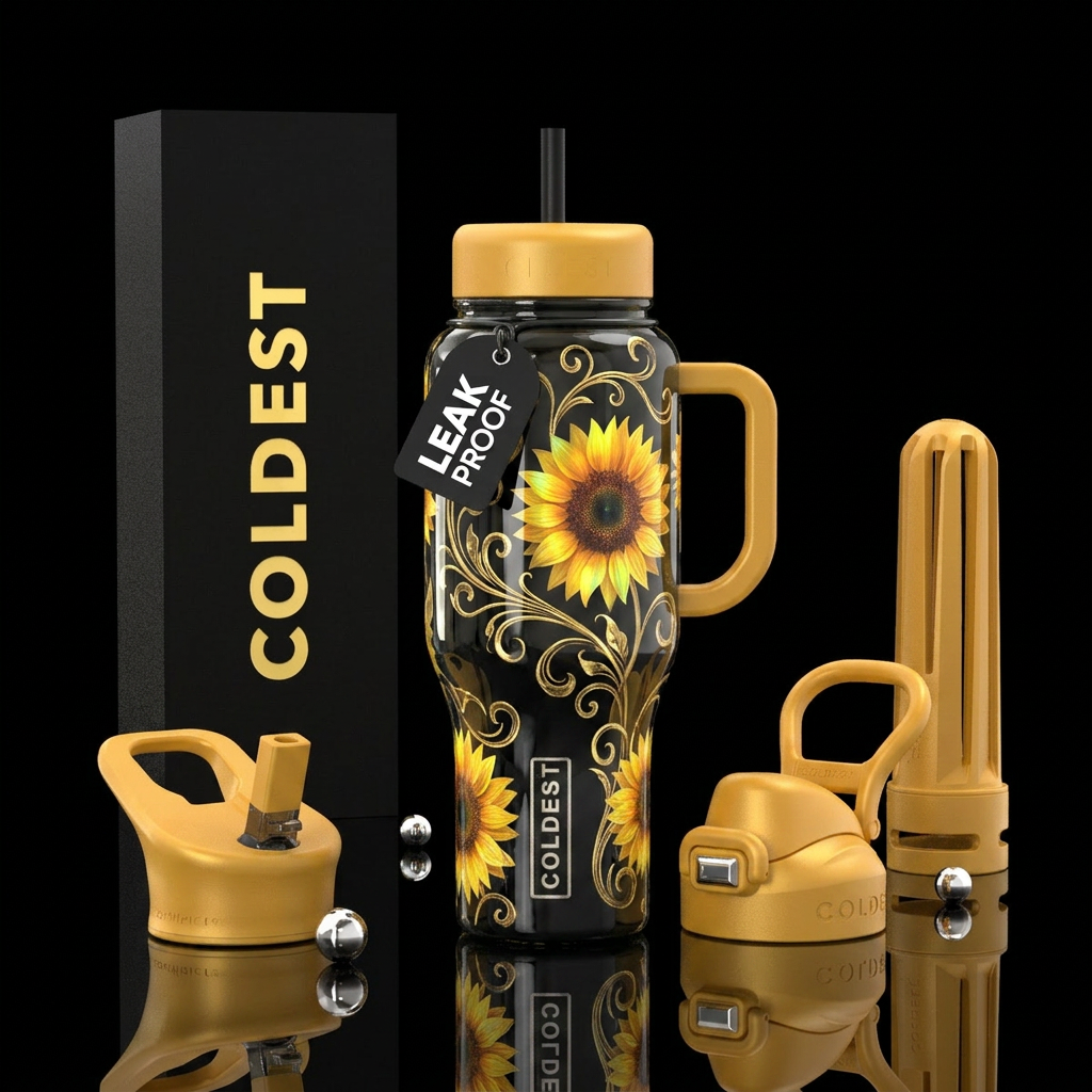 Sunflowers water bottle design