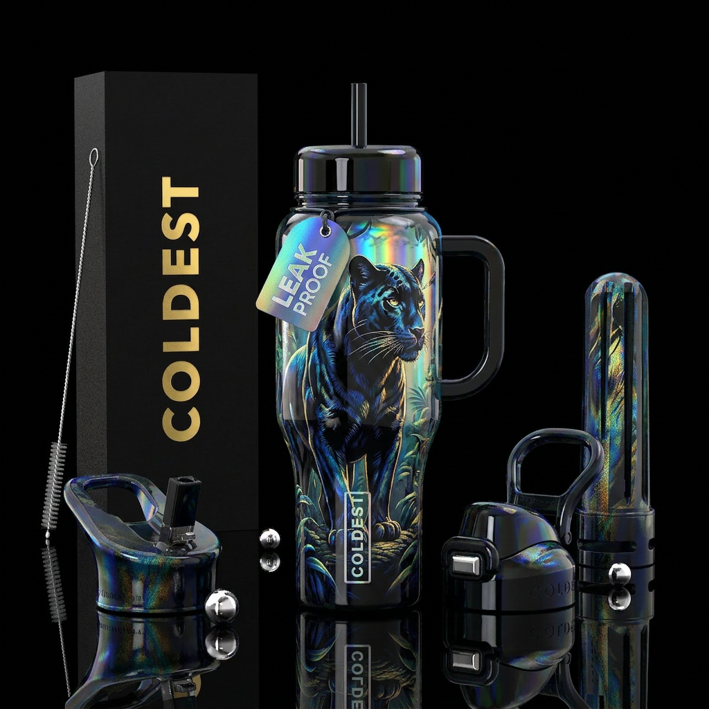 Black Panther water bottle design