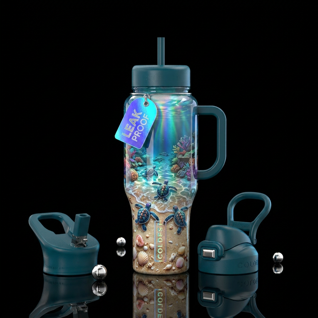 Sea turtles water bottle design