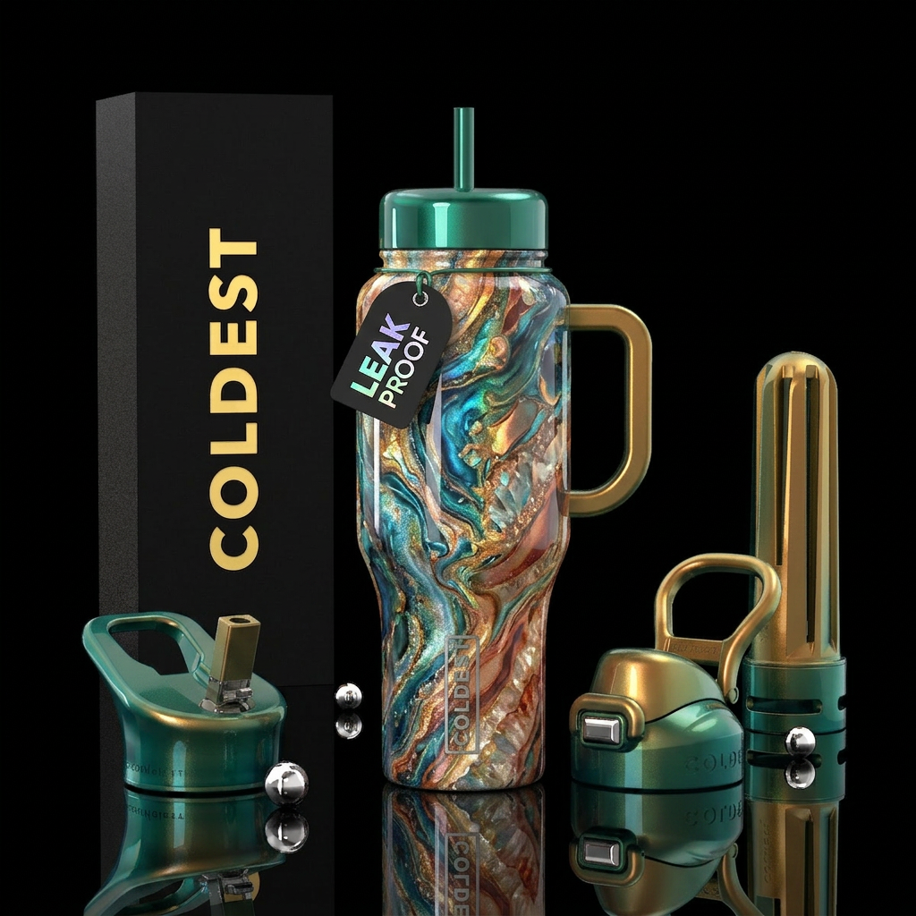 Marble water bottle design