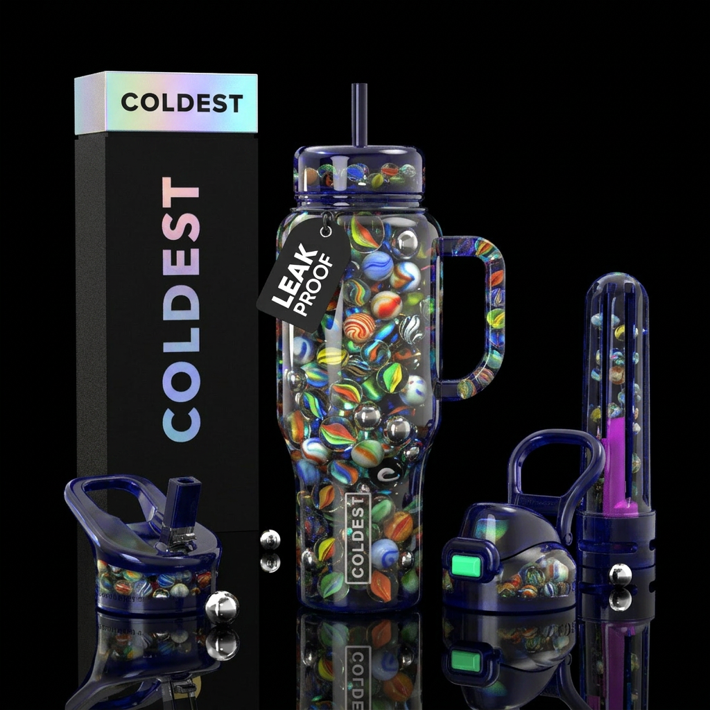 Marbles water bottle design