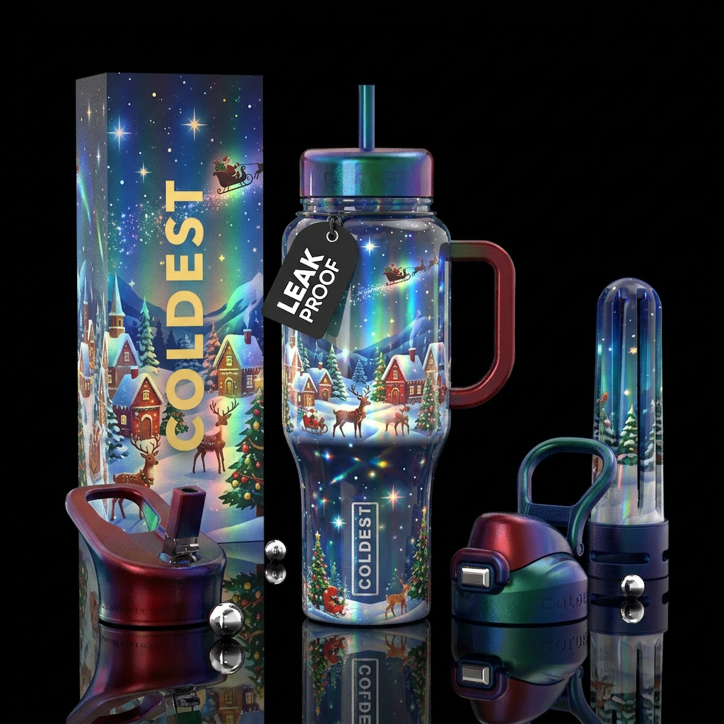 Christmas water bottle design