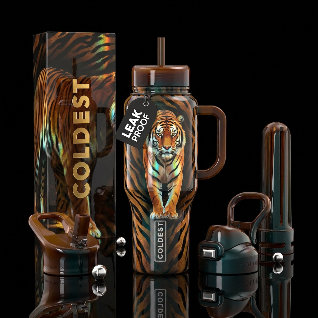 Tiger water bottle design
