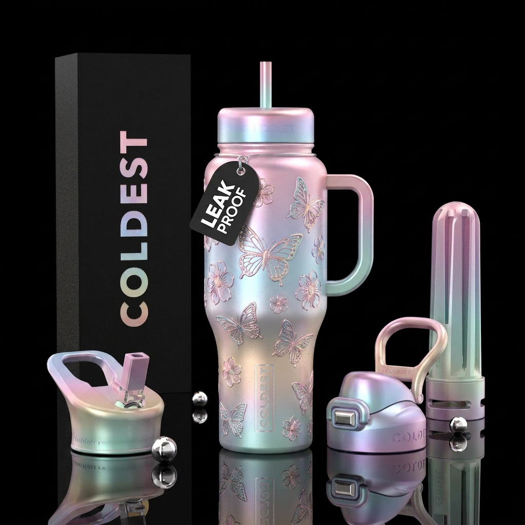 Butterflies water bottle design
