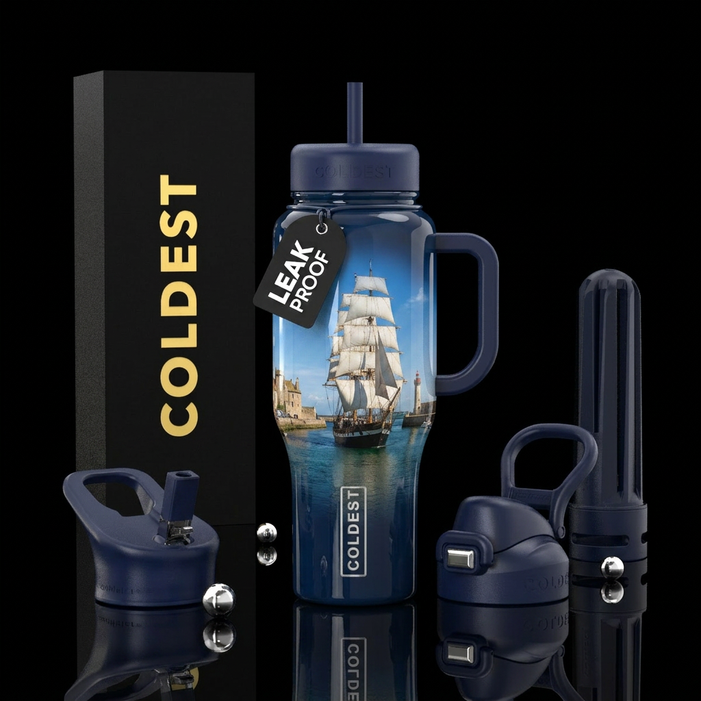 Tall ship water bottle design