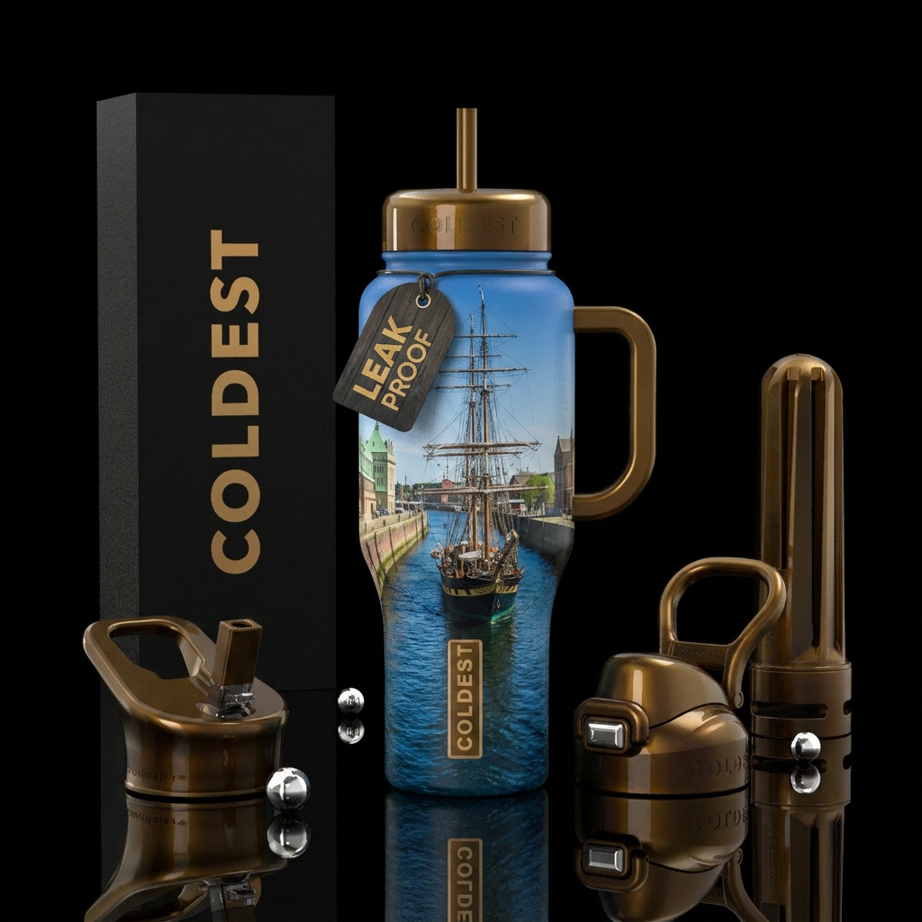 Tall ship water bottle design