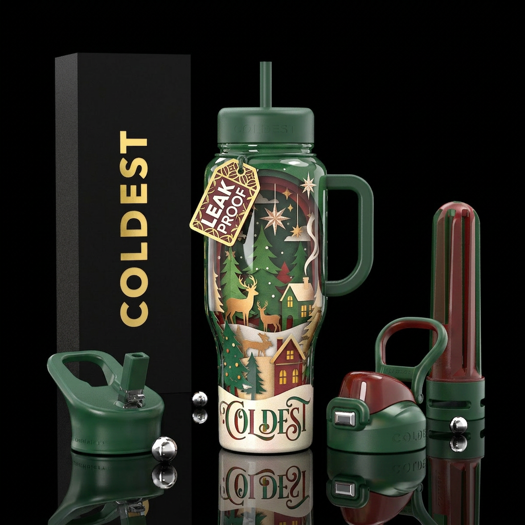 Christmas water bottle design