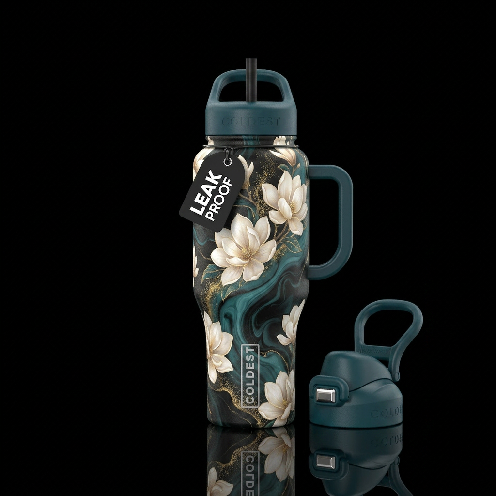 Magnolias water bottle design