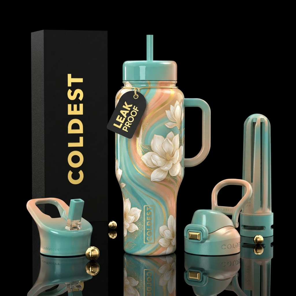 Magnolias water bottle design