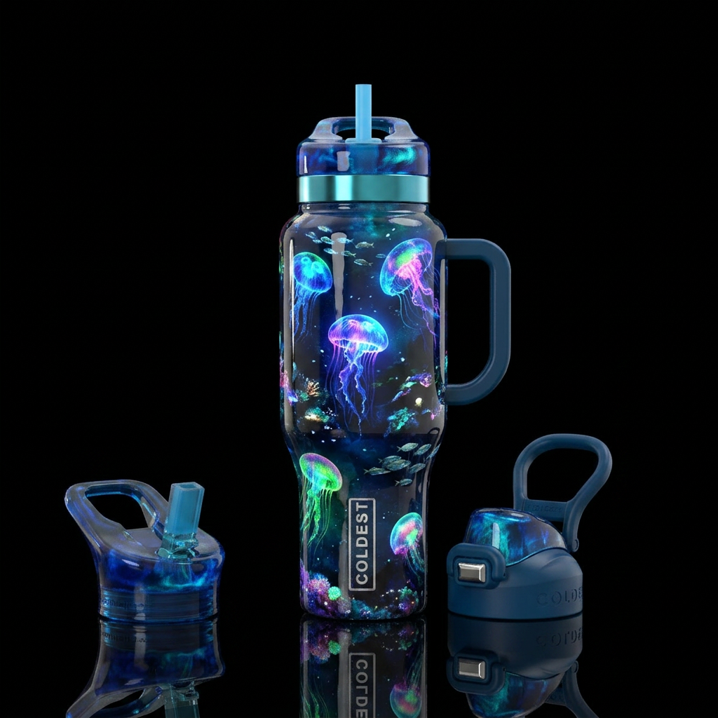 Jellyfish water bottle design